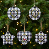 McRae Dress Modern Tartan Crest Christmas Ceramic Ornament